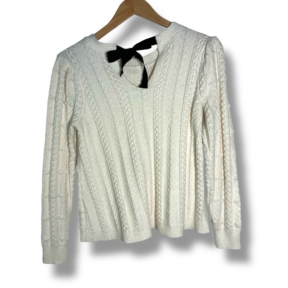 Loft delicate tie back bobble crewneck sweater - Picture 2 of 4